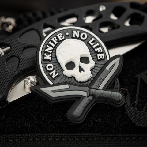 M-TAC Naszywka na rzep No Knife No Life 3D PVC Black/White