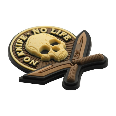 M-TAC Naszywka na rzep No Knife No Life 3D PVC Coyote