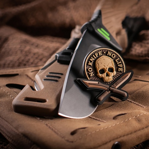 M-TAC Naszywka na rzep No Knife No Life 3D PVC Coyote