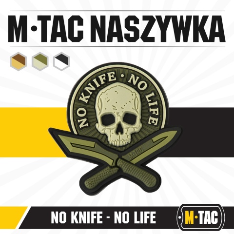 M-TAC Naszywka na rzep No Knife No Life 3D PVC Olive