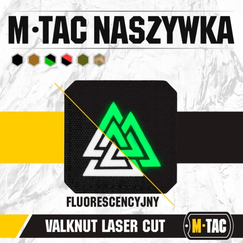 M-TAC Naszywka na rzep Valknut Laser Cut Black GID