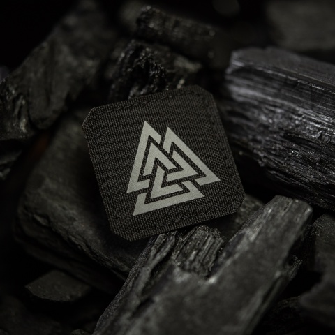 M-TAC Naszywka na rzep Valknut Laser Cut Black Grey