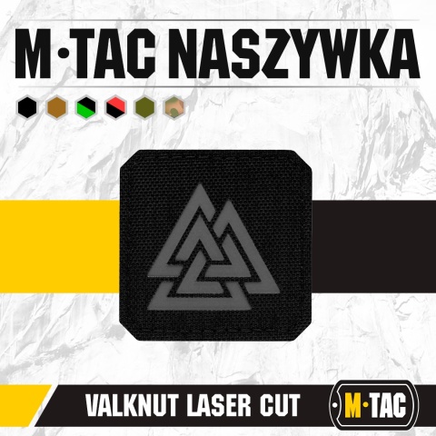 M-TAC Naszywka na rzep Valknut Laser Cut Black Grey