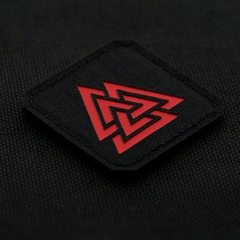 M-TAC Naszywka na rzep Valknut Laser Cut Black Red