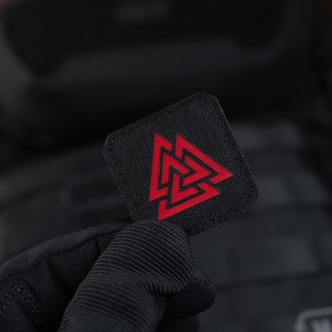 M-TAC Naszywka na rzep Valknut Laser Cut Black Red