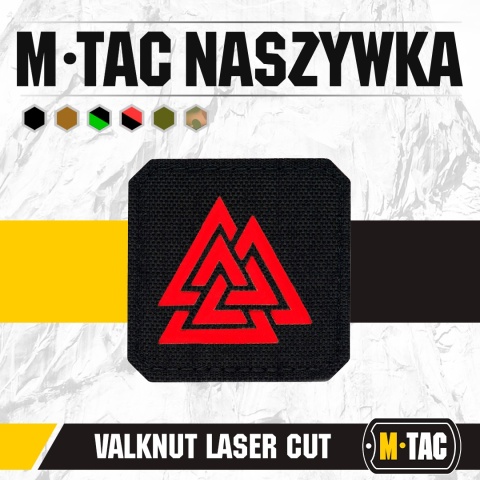 M-TAC Naszywka na rzep Valknut Laser Cut Black Red