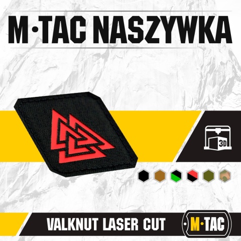 M-TAC Naszywka na rzep Valknut Laser Cut Black Red