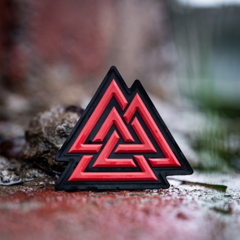 M-TAC Naszywka na rzep Valknut PVC Black Red