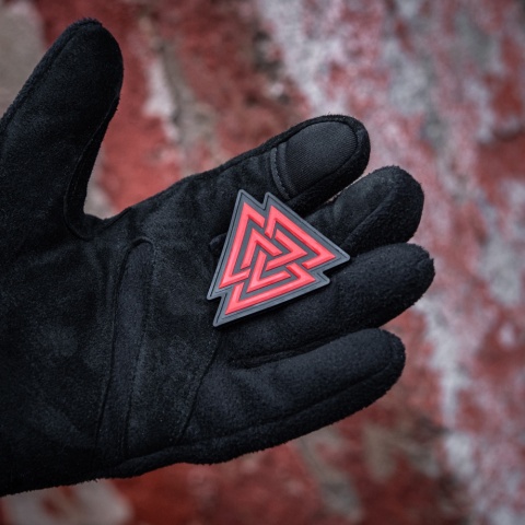 M-TAC Naszywka na rzep Valknut PVC Black Red