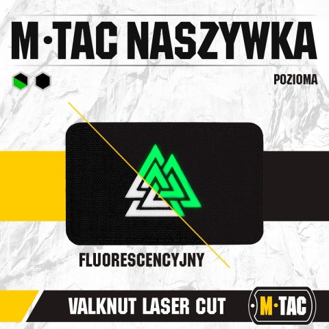 M-TAC Naszywka na rzep Valknut Pozioma Laser Cut Black GID