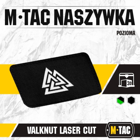 M-TAC Naszywka na rzep Valknut Pozioma Laser Cut Black GID