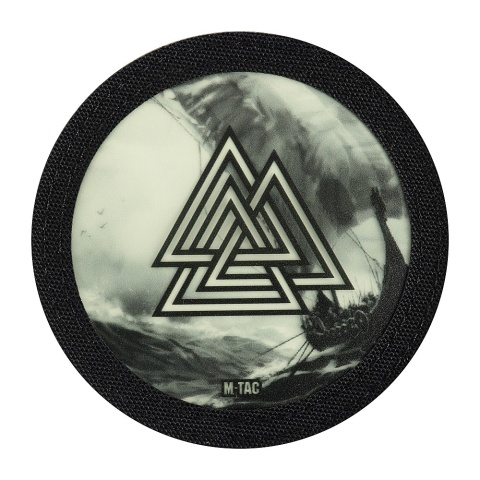 M-TAC Naszywka na rzep Valknut Drakkar 80mm Black GID