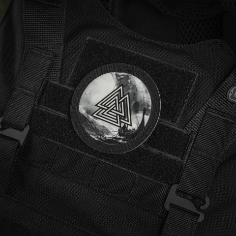 M-TAC Naszywka na rzep Valknut Drakkar 80mm Black GID