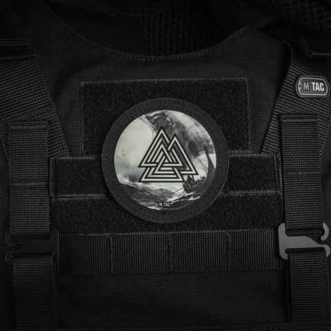 M-TAC Naszywka na rzep Valknut Drakkar 80mm Black GID