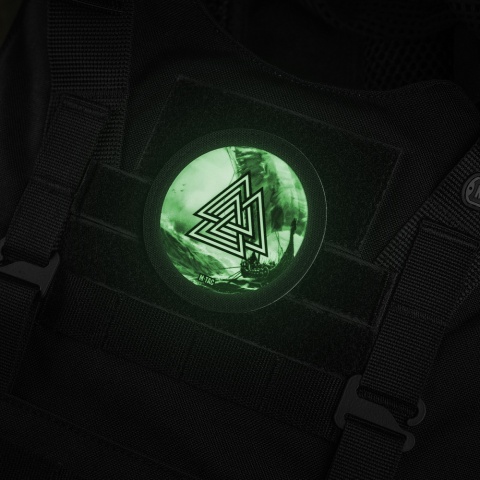 M-TAC Naszywka na rzep Valknut Drakkar 80mm Black GID