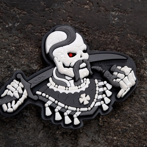 M-TAC Naszywka na rzep Undead 3D PVC Grey White