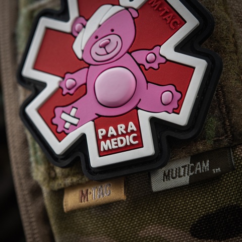 M-TAC Naszywka na rzep Paramedic Miś PVC Pink/Black
