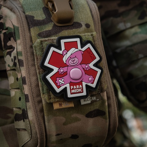 M-TAC Naszywka na rzep Paramedic Miś PVC Pink/Black