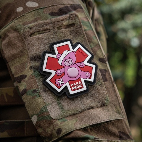 M-TAC Naszywka na rzep Paramedic Miś PVC Pink/Black