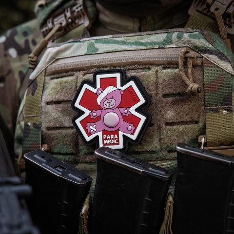 M-TAC Naszywka na rzep Paramedic Miś PVC Pink/Black