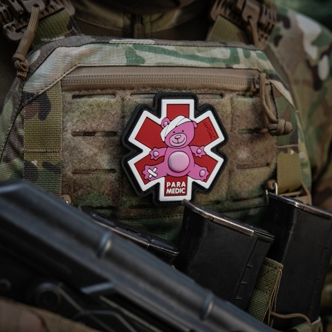M-TAC Naszywka na rzep Paramedic Miś PVC Pink/Black