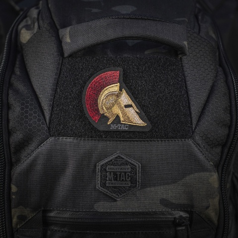 M-TAC Naszywka na rzep Spartan Helmet Haftowana Black