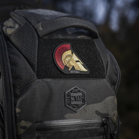 M-TAC Naszywka na rzep Spartan Helmet Haftowana Black