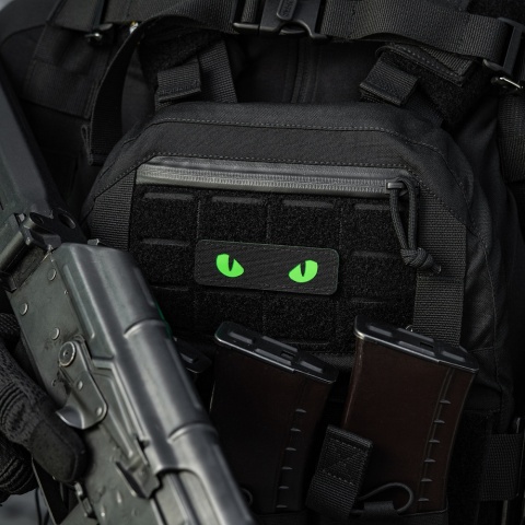 M-TAC Naszywka na rzep Cat Eyes Laser Cut Black/Green GID