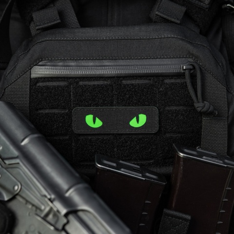 M-TAC Naszywka na rzep Cat Eyes Laser Cut Black/Green GID