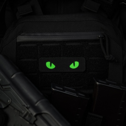 M-TAC Naszywka na rzep Cat Eyes Laser Cut Black/Green GID