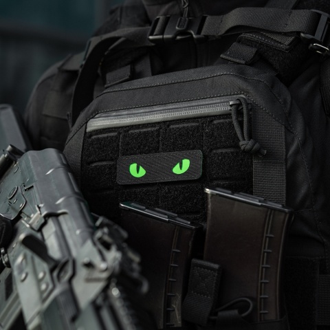 M-TAC Naszywka na rzep Cat Eyes Laser Cut Black/Green GID