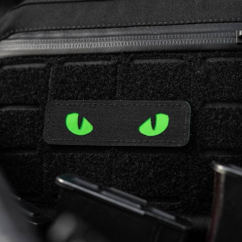 M-TAC Naszywka na rzep Cat Eyes Laser Cut Black/Green GID