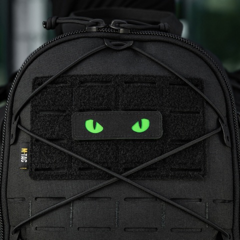 M-TAC Naszywka na rzep Cat Eyes Laser Cut Black/Green GID