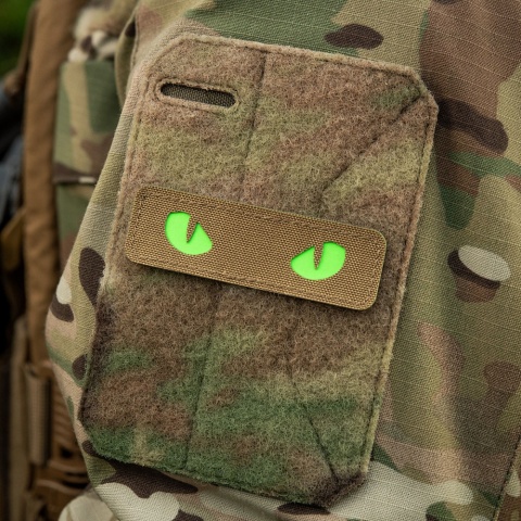 M-TAC Naszywka na rzep Cat Eyes Laser Cut Coyote/Green GID