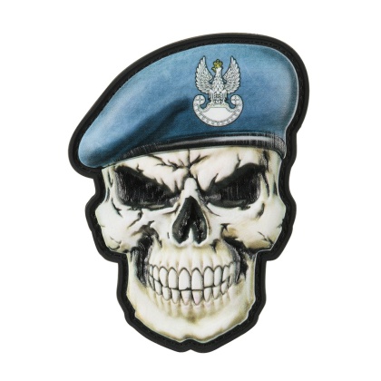 M-TAC Naszywka na rzep Czaszka w Berecie Polska Obrona Wybrzeża Blue