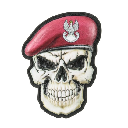 M-TAC Naszywka na rzep Czaszka w Berecie Polska Wojska Powietrznodesantowe i Kawaleria Powietrzna Dark Burgundy
