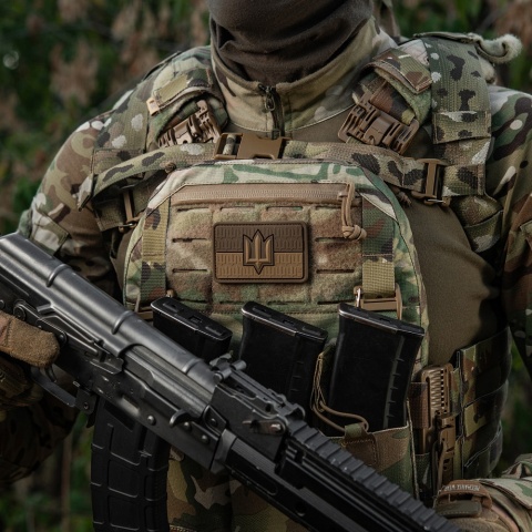 M-TAC Naszywka na rzep Flaga Ukrainy z Trójzębem SZU PVC Coyote