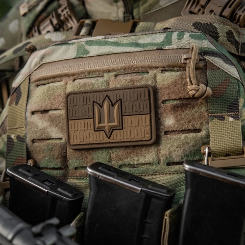 M-TAC Naszywka na rzep Flaga Ukrainy z Trójzębem SZU PVC Coyote