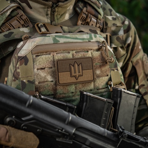M-TAC Naszywka na rzep Flaga Ukrainy z Trójzębem SZU PVC Coyote
