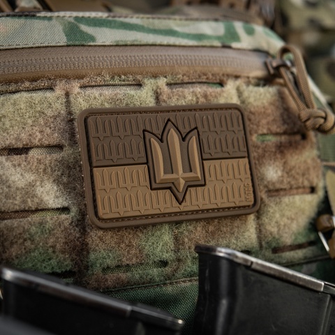 M-TAC Naszywka na rzep Flaga Ukrainy z Trójzębem SZU PVC Coyote