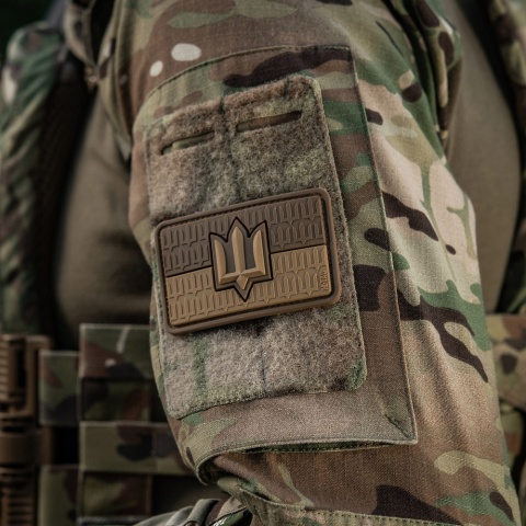 M-TAC Naszywka na rzep Flaga Ukrainy z Trójzębem SZU PVC Coyote