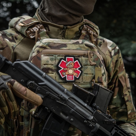 M-TAC Naszywka na rzep Paramedic Miś Haftowana Bronze/Black