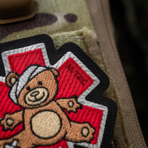 M-TAC Naszywka na rzep Paramedic Miś Haftowana Bronze/Black