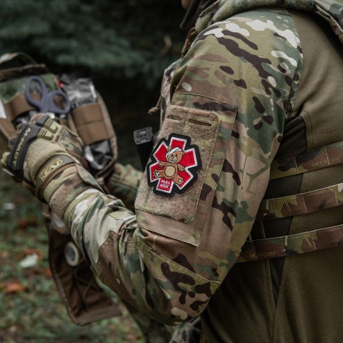 M-TAC Naszywka na rzep Paramedic Miś Haftowana Bronze/Black