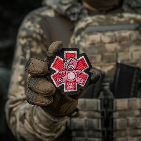 M-TAC Naszywka na rzep Paramedic Miś Haftowana Pink/Black
