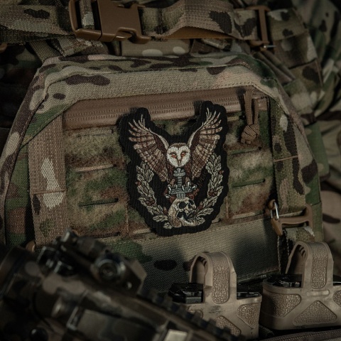 M-TAC Naszywka na rzep Sowa Haftowana Black