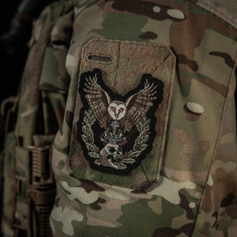 M-TAC Naszywka na rzep Sowa Haftowana Black