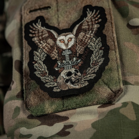 M-TAC Naszywka na rzep Sowa Haftowana Black