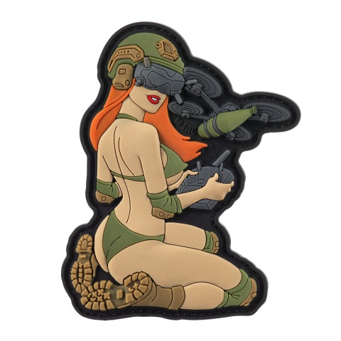 M-TAC Naszywka na rzep Morale Patch Tactical Girl #6 Redhead Light Olive V1 PVC