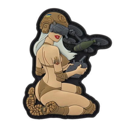 M-TAC Naszywka na rzep Morale Patch Tactical Girl #6 White Coyote V1 PVC